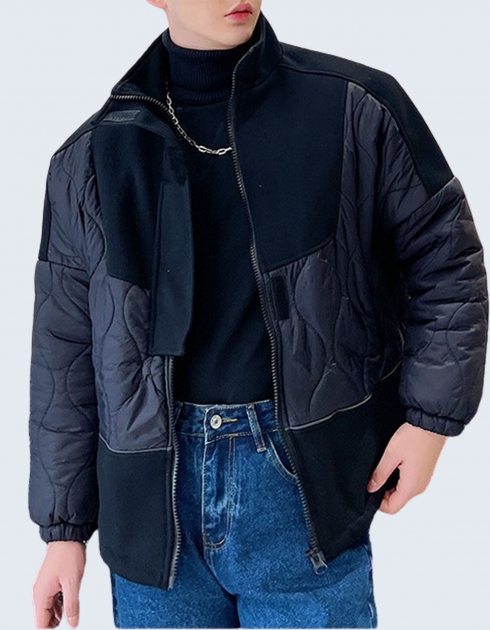 Quilting mixed padded jacket