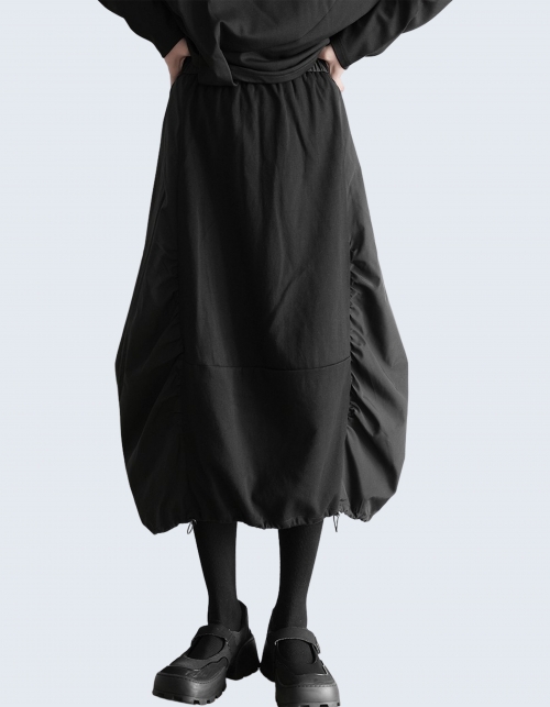 Unique Design Two-Patterned Black Skirt