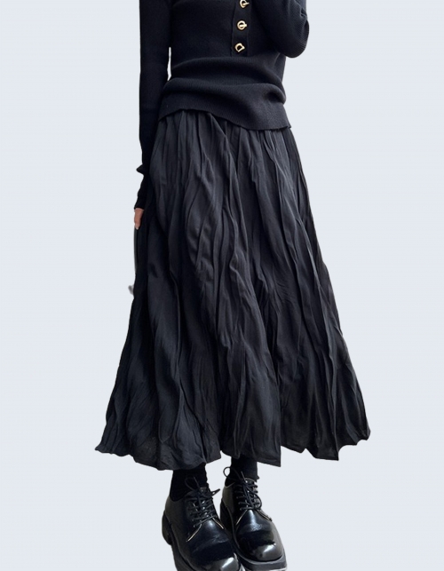 double-layer creased skirt