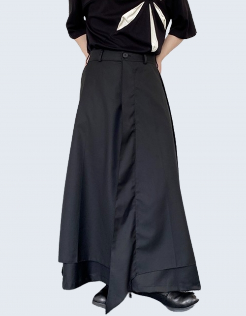 double-layer irregular skirt pants