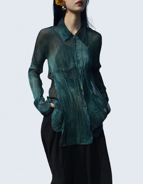 Green Thai Die Slim Fit Gothic Shirt