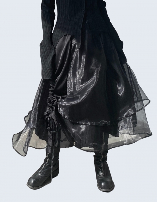 gothic double-layer mesh skirt