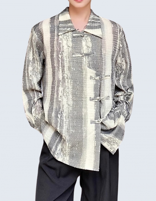 Scaly-textured Chinese shirts