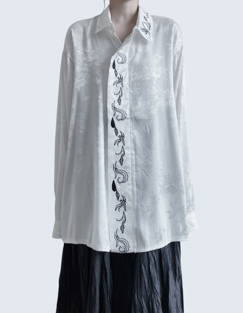 Chinese Style Embroidered Flower Shirt