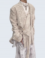 Retro Pattern High-End Linen Jacquard Suit Jacket